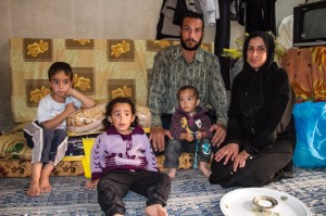 A Syrian family in the Jordanian city of Mafraq, near the Syrian border.